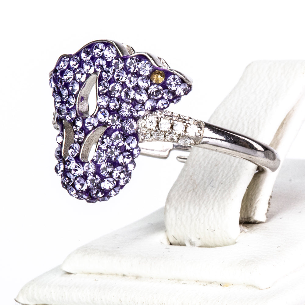 Inel din Aliaj Placat cu Aur cu Cristal Violet Emporia®