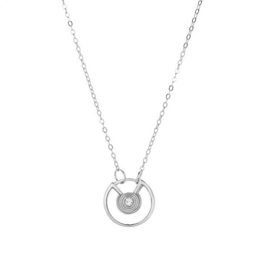 Colier din Argint 925 ( 3.58 grame ) cu Onix Alb și Topaz Alb 2.16 Carate