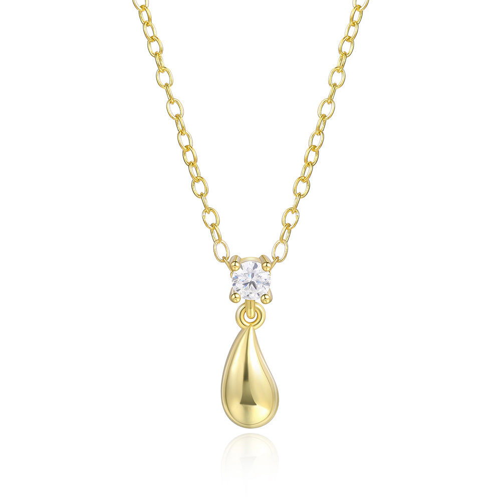 Colier din Aliaj Placat cu Aur cu Cristal Alb Emporia®