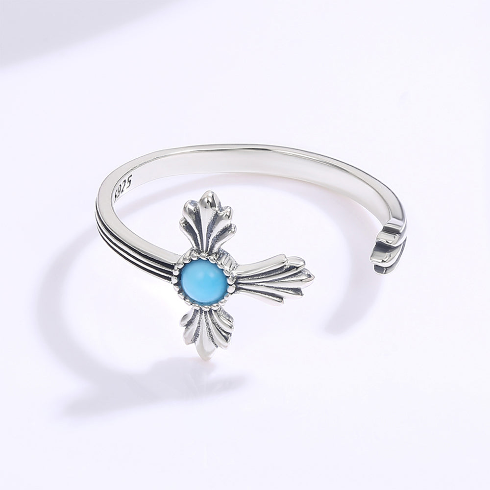 Inel din Aliaj Placat cu Aur ( 10 grame ) cu Cristal Albastru Emporia®