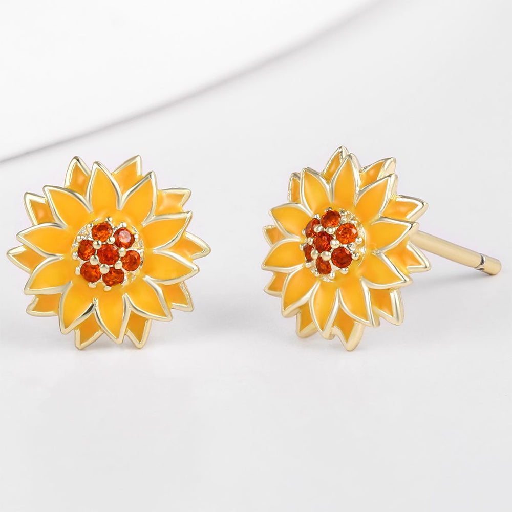 Cercei din Aliaj Placat cu Aur ( 10 grame ) cu Cristal Roșu Emporia® și Email