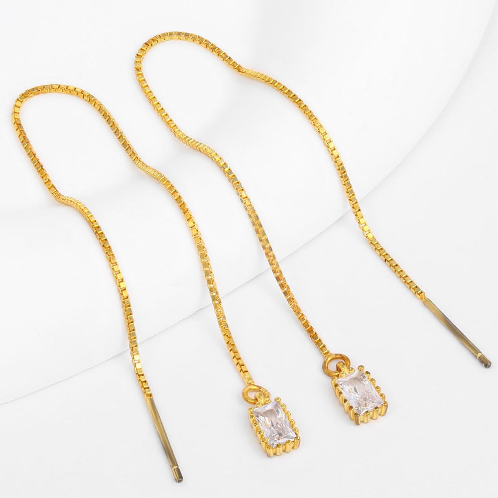 Cercei din Aliaj Placat cu Aur ( 10 grame ) cu Cristal Alb Emporia®