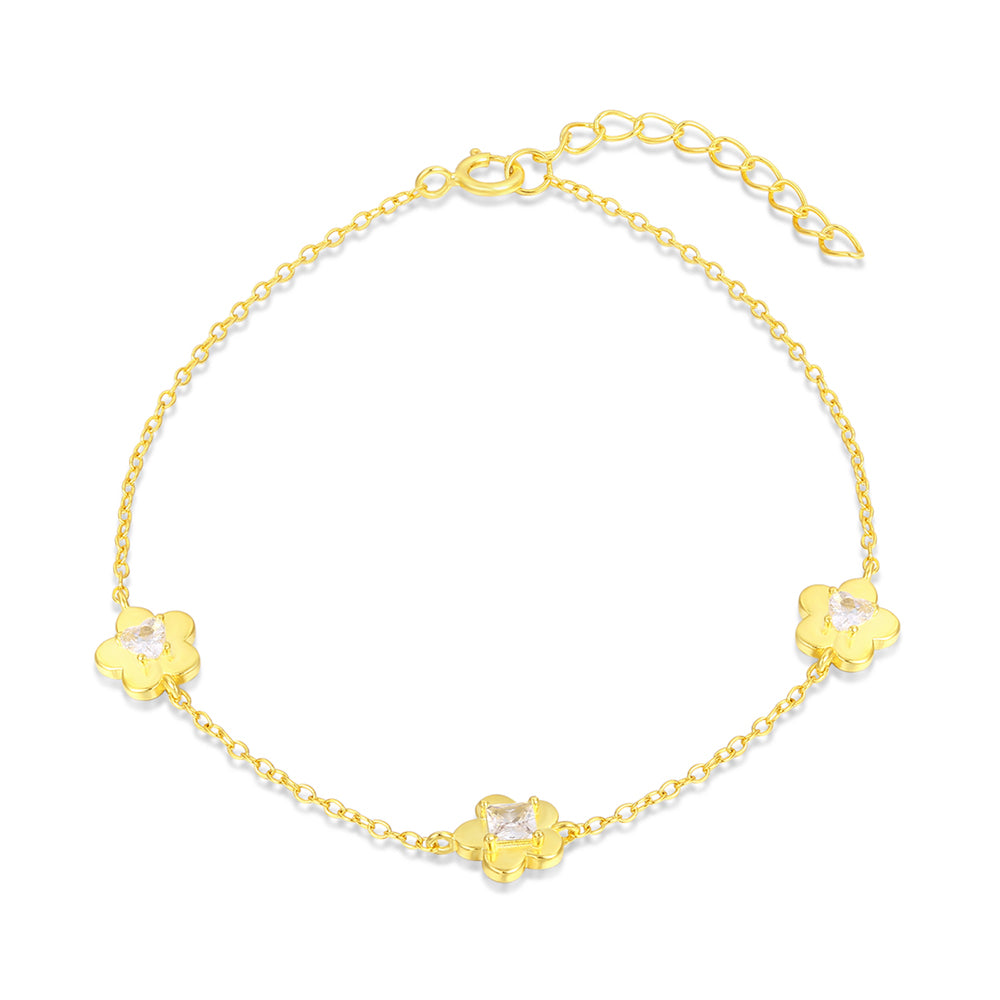Brățară din Aliaj Placat cu Aur ( 10 grame ) cu Cristal Alb Emporia®