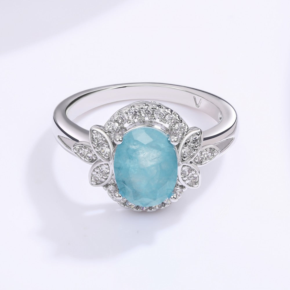 Inel din Aliaj Placat cu Aur cu Cristal Albastru Emporia®