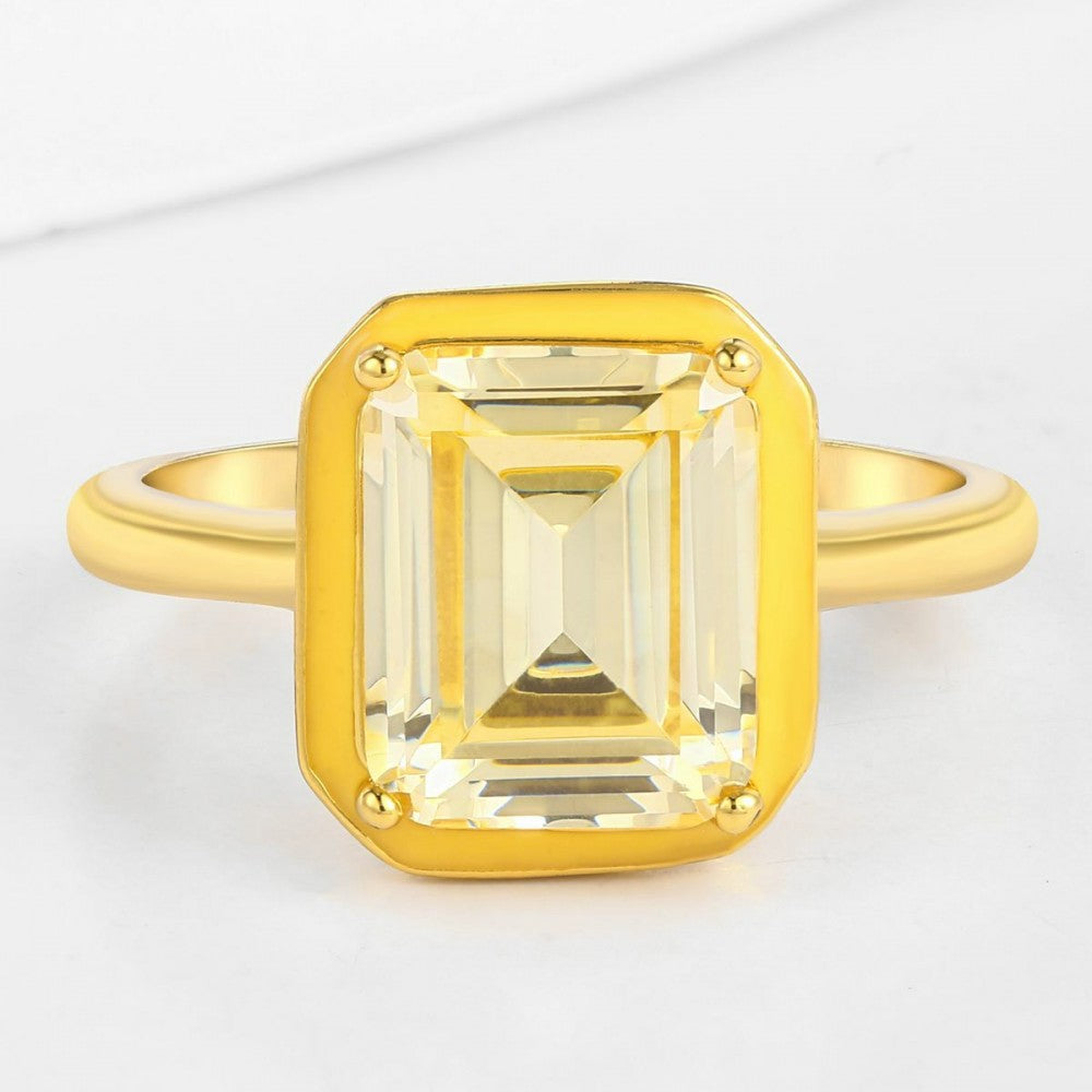 Inel din Aliaj Placat cu Aur cu Cristal Alb Emporia®