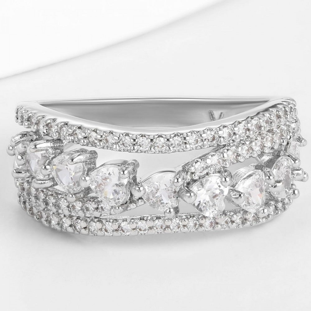 Inel din Aliaj Placat cu Aur cu Cristal Alb Emporia®