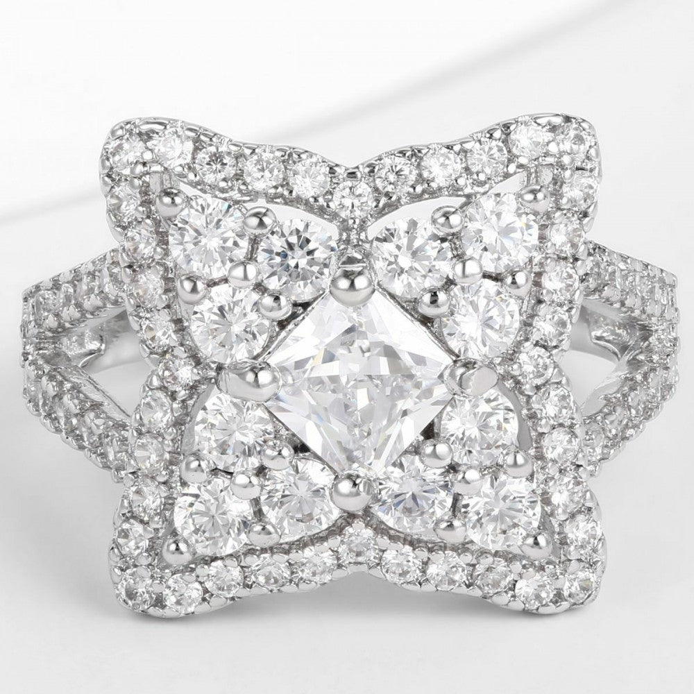 Inel din Aliaj Placat cu Aur cu Cristal Alb Emporia®