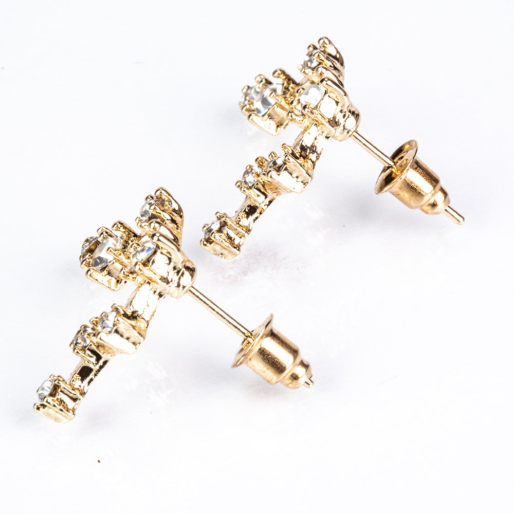 Vărsător Cercei din Aliaj Placat cu Aur ( 29 grame ) cu Cristal Alb Emporia®