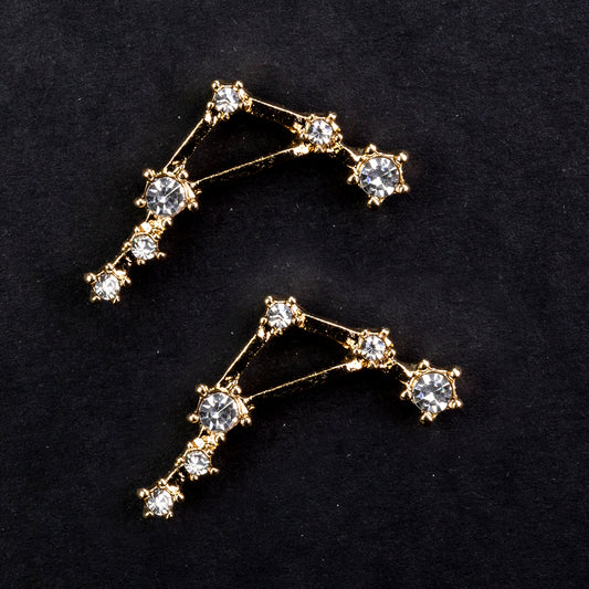 Balanţă Cercei din Aliaj Placat cu Aur ( 29 grame ) cu Cristal Alb Emporia®