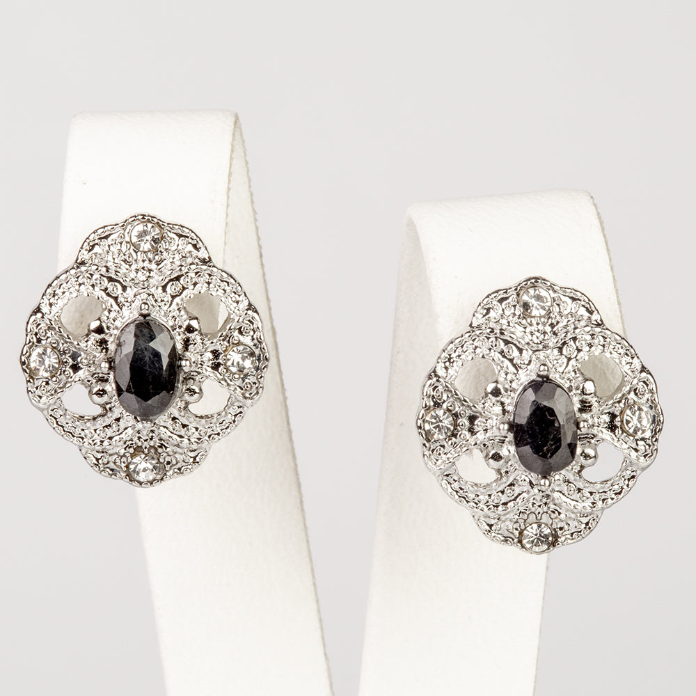 Set din Aliaj Placat cu Aur ( 10 grame ) cu Safir și Cristal Alb Emporia® 2.47 Carate ( Colier+Cercei+Pandantiv )