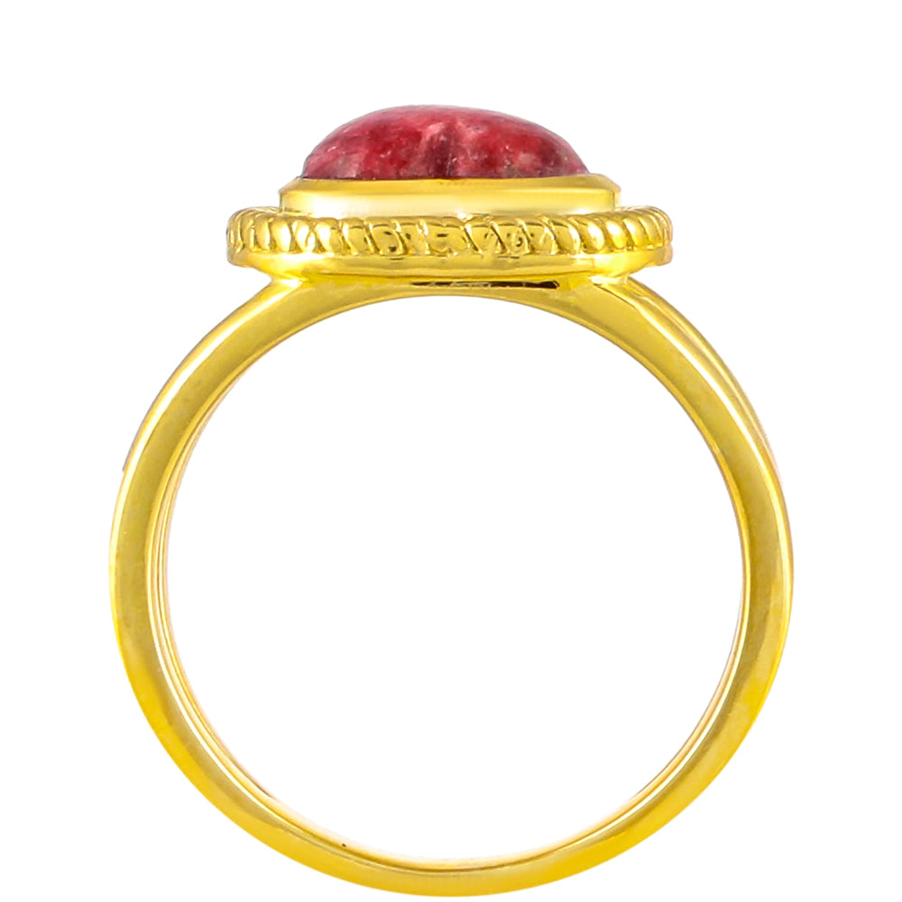 Inel din Argint 925 Placat cu Aur ( 4.95 grame ) cu Thulit 2.72 Carate