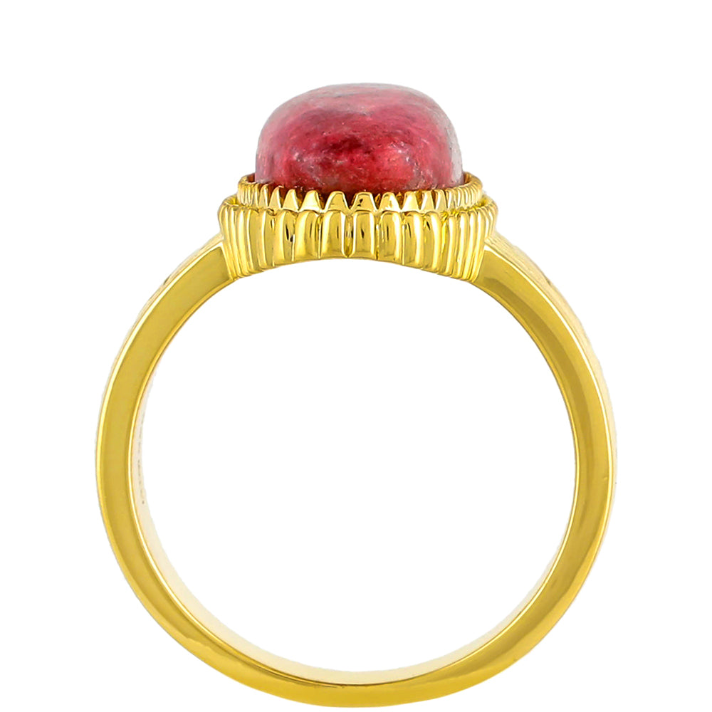 Inel din Argint 925 Placat cu Aur ( 6.62 grame ) cu Thulit 7.1 Carate