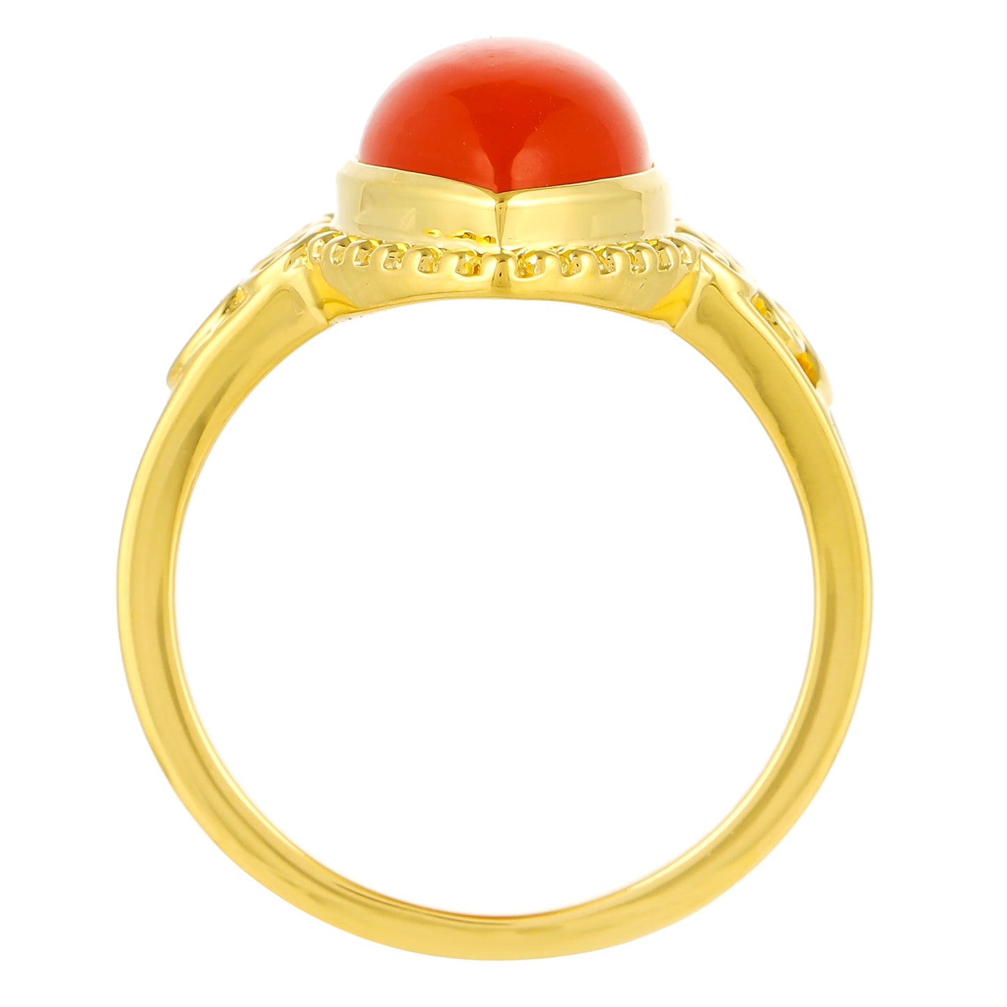 Inel din Argint 925 Placat cu Aur ( 3.17 grame ) cu Carneol 4.96 Carate