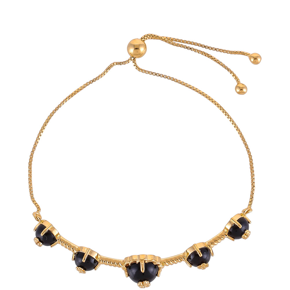 Brățară din Argint 925 Placat cu Aur ( 6.19 grame ) cu Onix Negru 7.73 Carate