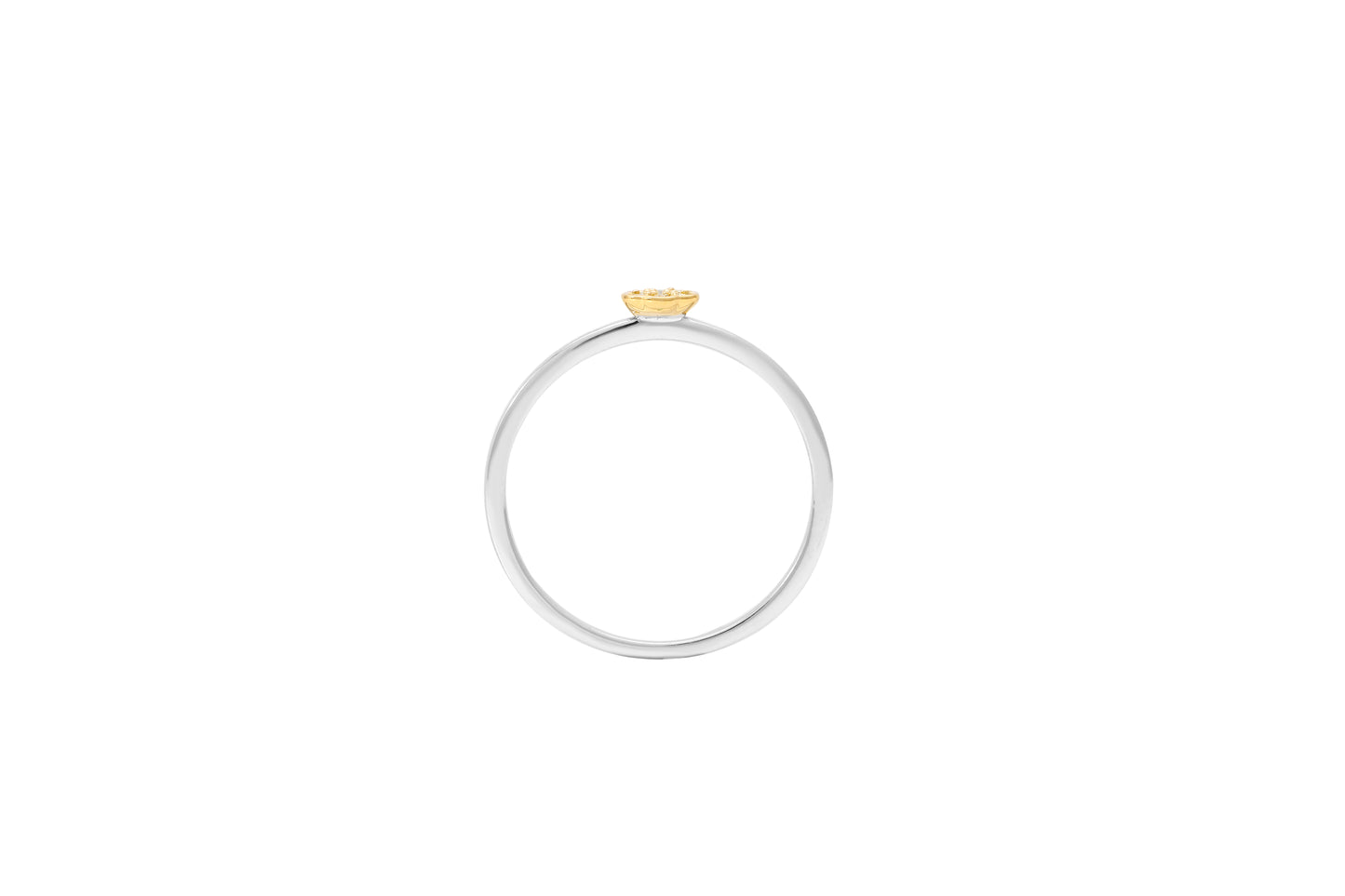 Set din Argint 925 Placat cu Aur de 2 tonuri ( 3.06 grame ) cu Diamant Verde Veronez 0.14 Carate ( Inel )