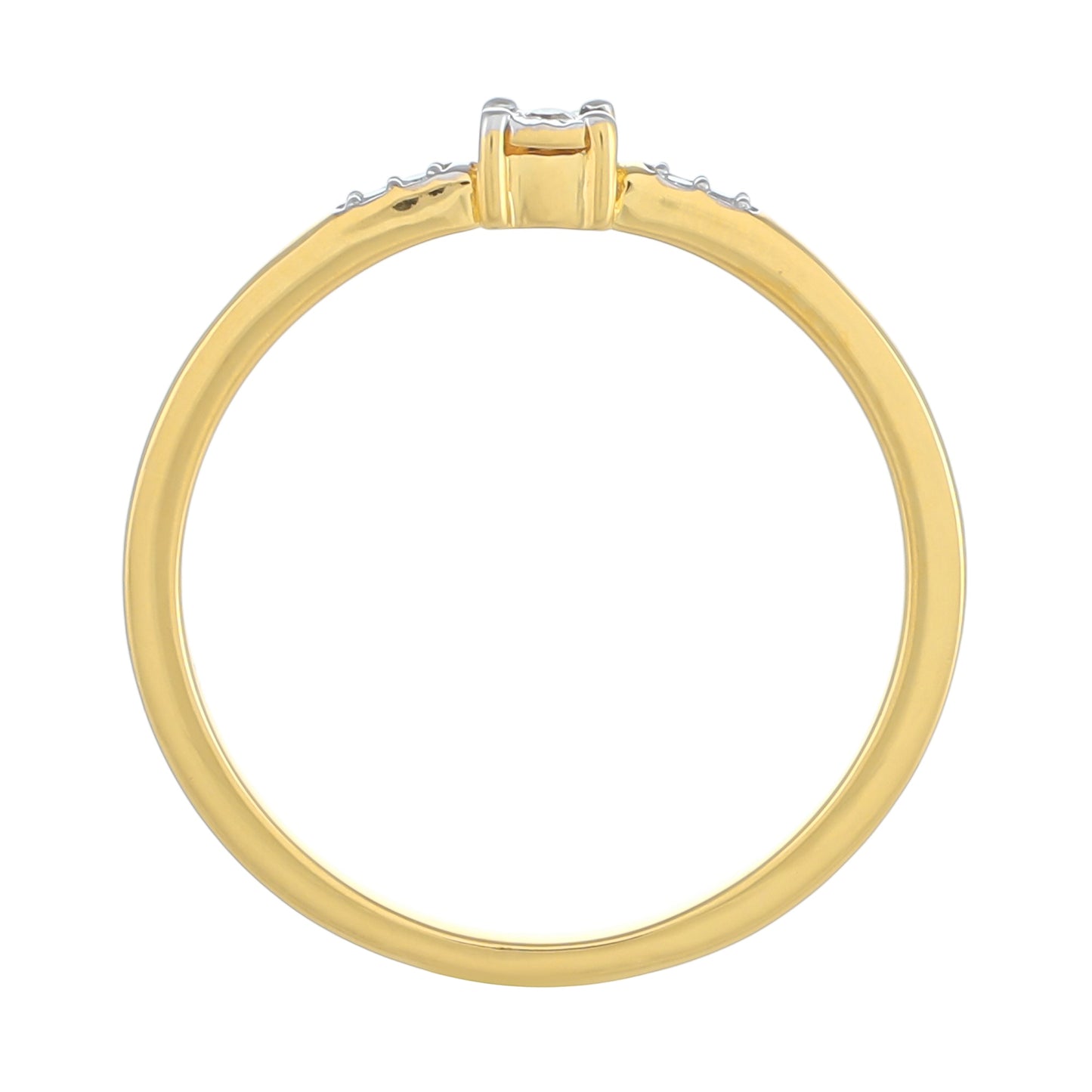 Inel din Argint 925 Placat cu Aur ( 1.61 grame ) cu Diamant Alb 0.03 Carate