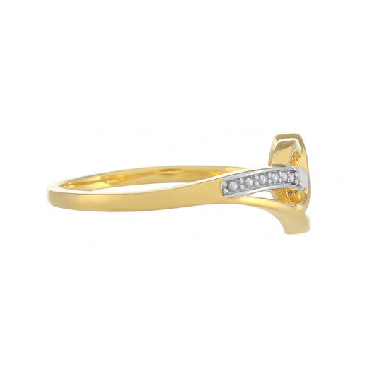 Inel din Argint 925 Placat cu Aur ( 2.05 grame ) cu Diamant Alb 0.01 Carate