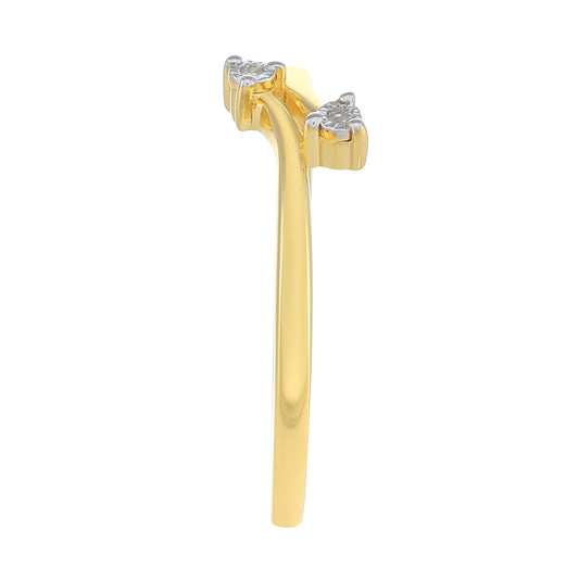 Inel din Argint 925 Placat cu Aur ( 1.38 grame ) cu Diamant Alb 0.01 Carate