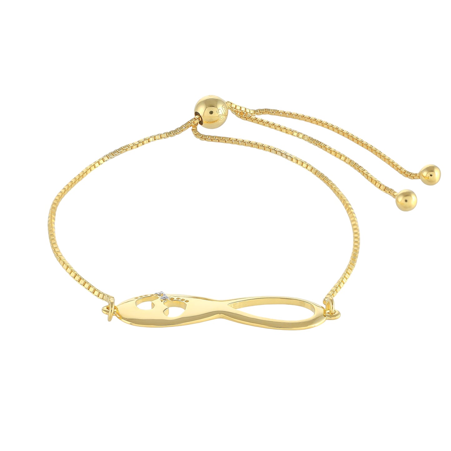 Brățară din Argint 925 Placat cu Aur ( 3.8 grame ) cu Diamant Alb 0.01 Carate