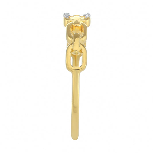 Inel din Argint 925 Placat cu Aur ( 1.43 grame ) cu Diamant Alb 0.02 Carate