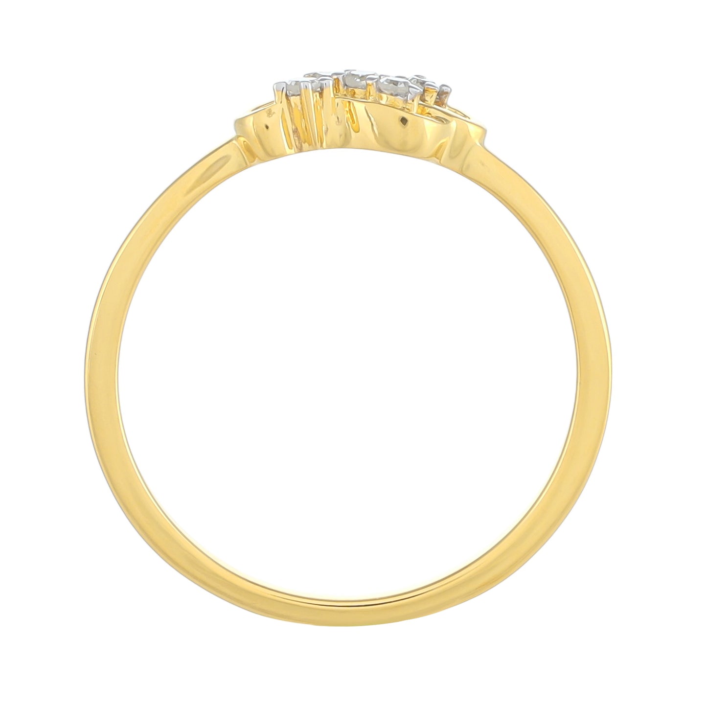 Inel din Argint 925 Placat cu Aur ( 1.32 grame ) cu Diamant Alb 0.05 Carate