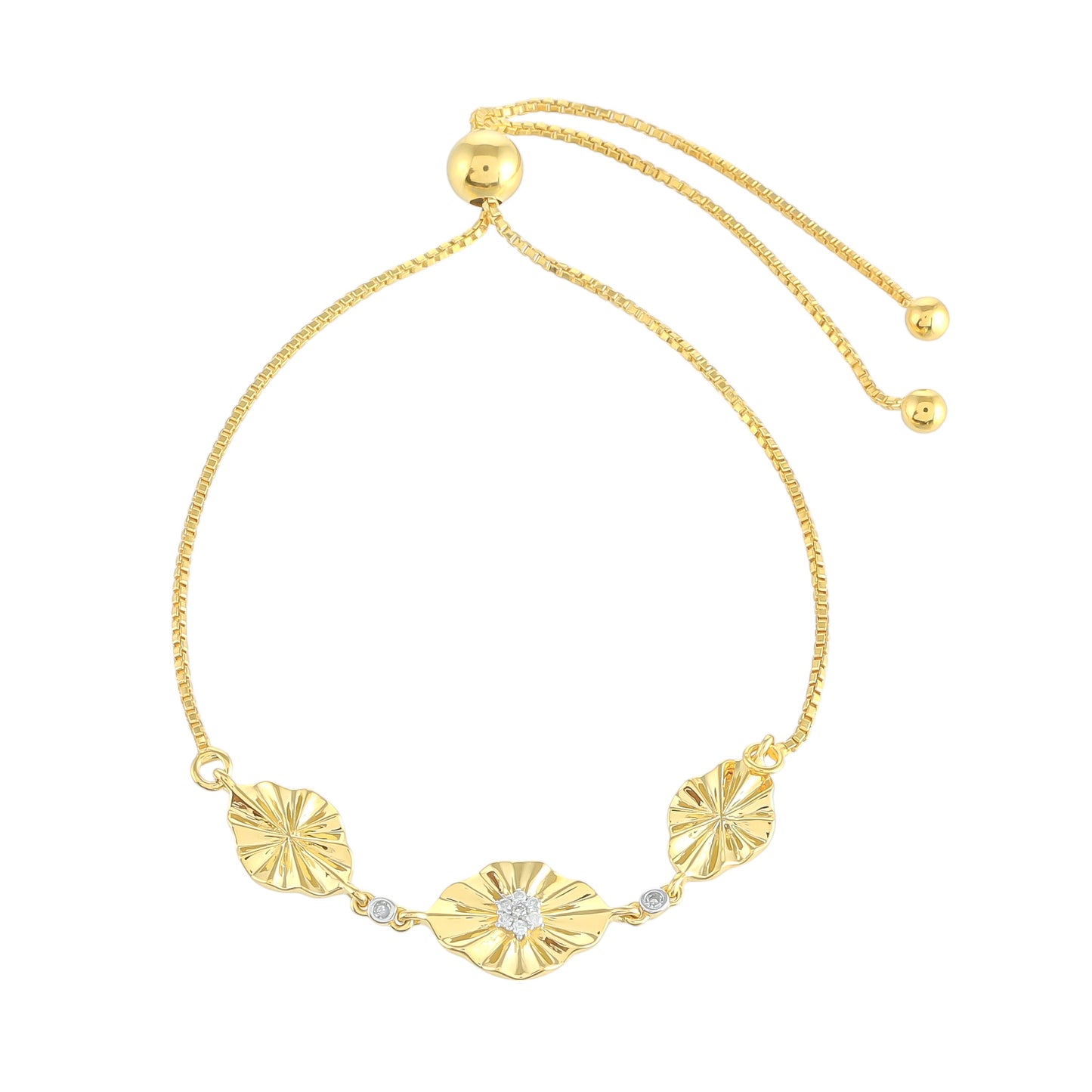 Brățară din Argint 925 Placat cu Aur ( 4.04 grame ) cu Diamant Alb 0.05 Carate