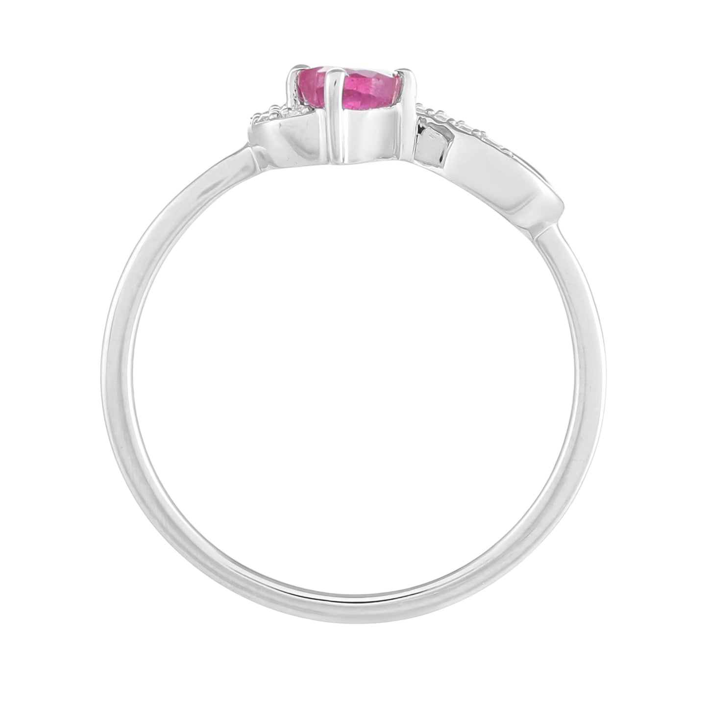 Inel din Argint 925 ( 1.81 grame ) cu Rubin Thailandez și Topaz Alb 0.43 Carate