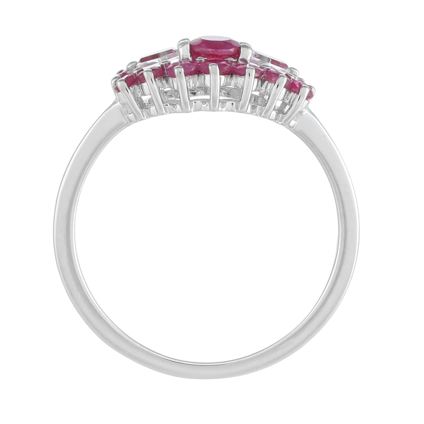 Inel din Argint 925 ( 1.96 grame ) cu Rubin Thailandez și Topaz Alb 1.1 Carate