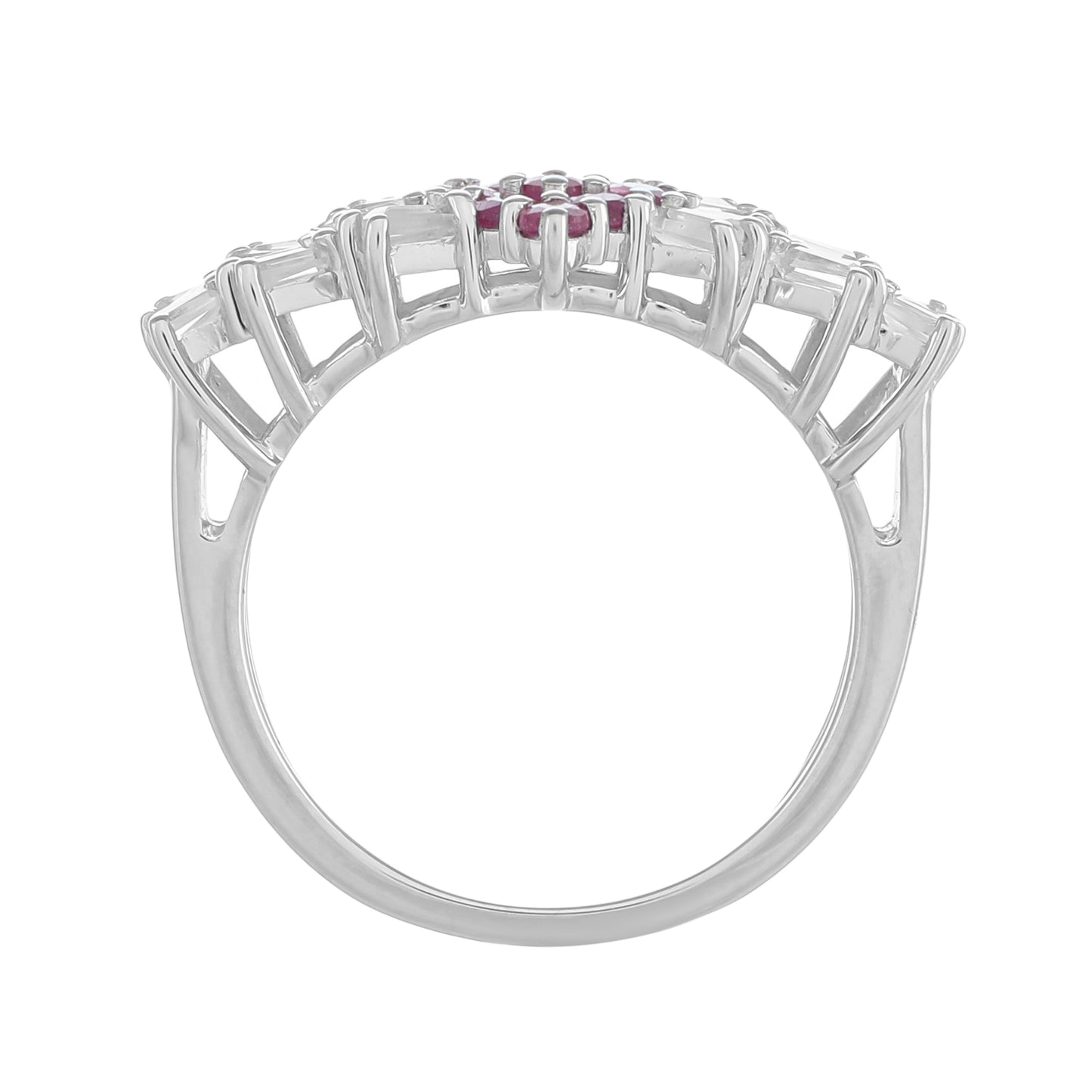 Inel din Argint 925 ( 3.11 grame ) cu Rubin Thailandez și Topaz Alb 1.61 Carate