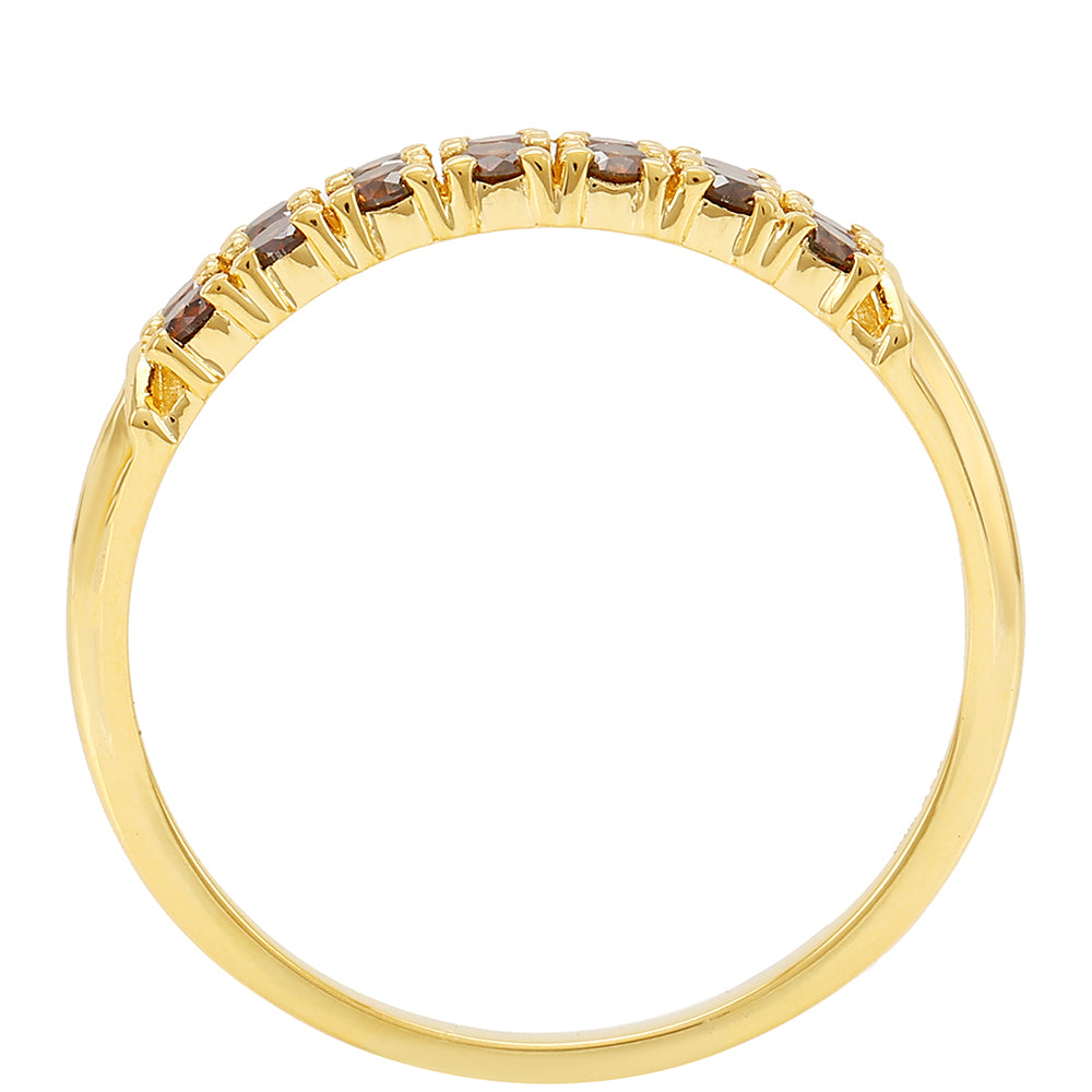 Inel din Argint 925 Placat cu Aur ( 1.2 grame ) cu Diamant Roșu 0.39 Carate