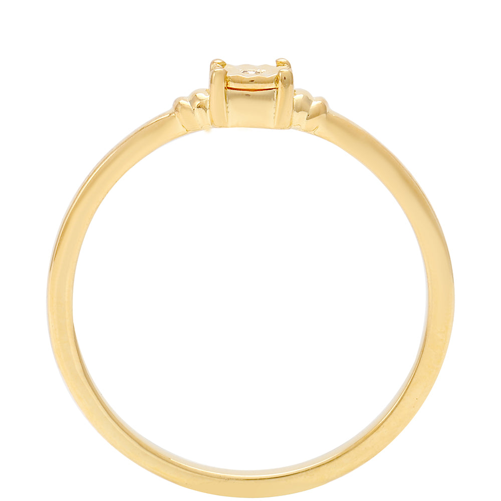 Set din Argint 925 Placat cu Aur ( 3.73 grame ) cu Diamant Roșu 0.02 Carate ( Cercei+Inel )