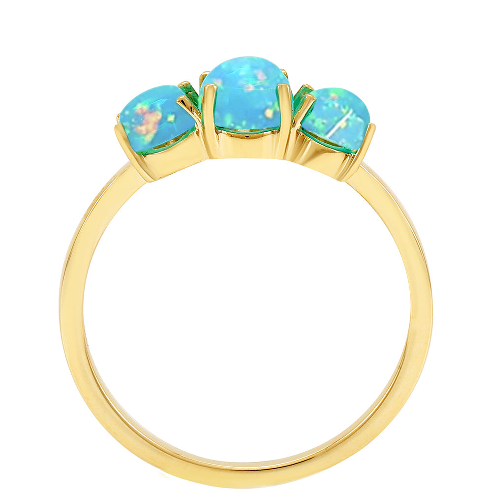 Inel din Aur de 9K ( 1.69 grame ) cu Opal Albastru Etiopian Paraiba 1.25 Carate