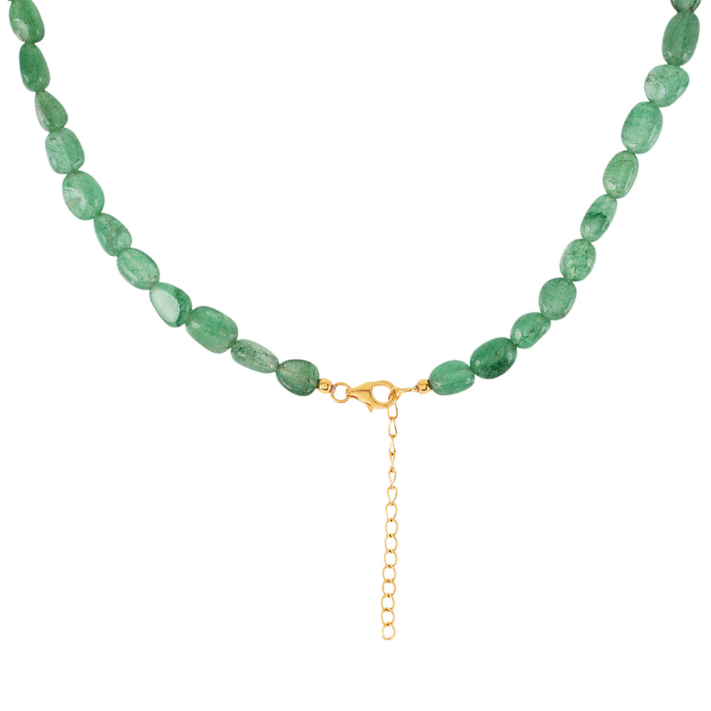 Colier din Argint 925 Placat cu Aur ( 1.68 grame ) cu Cuarţ Verde 164.72 Carate