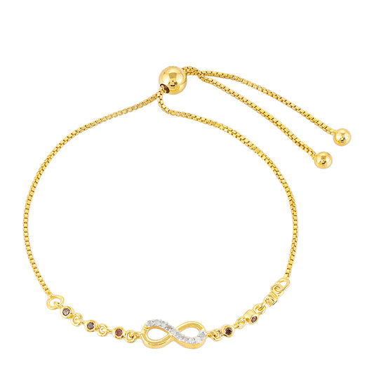 Brățară din Argint 925 Placat cu Aur ( 3.49 grame ) cu Diamant Roșu și Diamant Alb 0.17 Carate