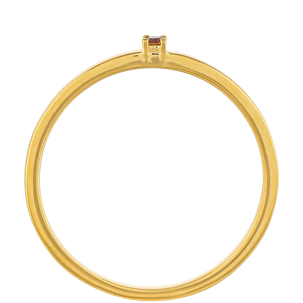 Inel din Argint 925 Placat cu Aur ( 0.96 grame ) cu Diamant Roșu 0.02 Carate