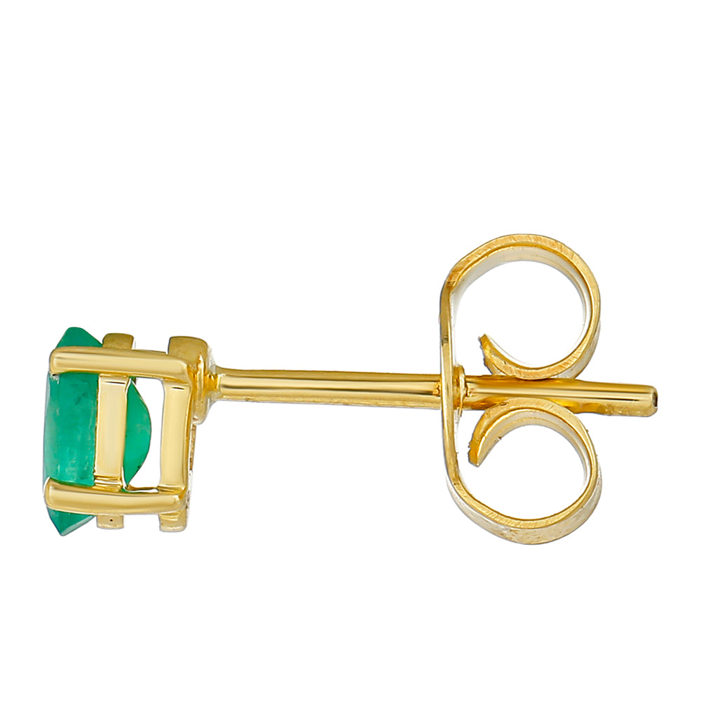 Cercei din Aur de 9K ( 0.85 grame ) cu Smarald Brazilian 0.46 Carate