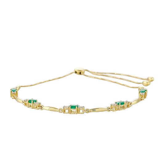 Brățară din Aur de 9K ( 3.54 grame ) cu Smarald Brazilian și Zircon Natural 1.29 Carate