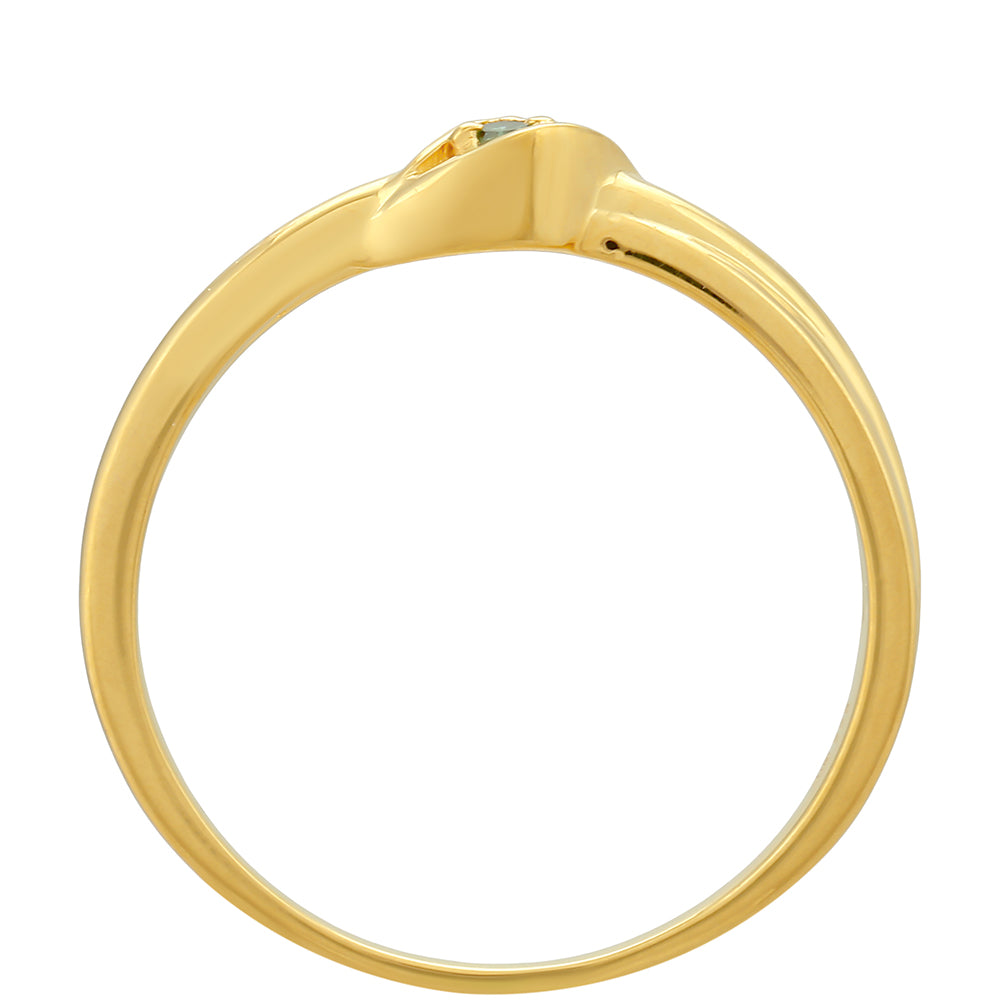 Inel din Argint 925 Placat cu Aur ( 2.22 grame ) cu Diamant Verde 0.03 Carate