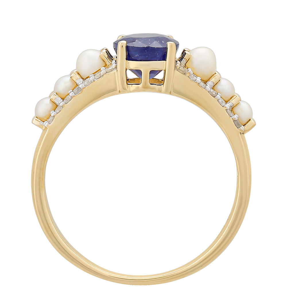 Inel din Aur de 9K ( 2.52 grame ) cu Safir Thailandez și Diamant Alb 2.72 Carate