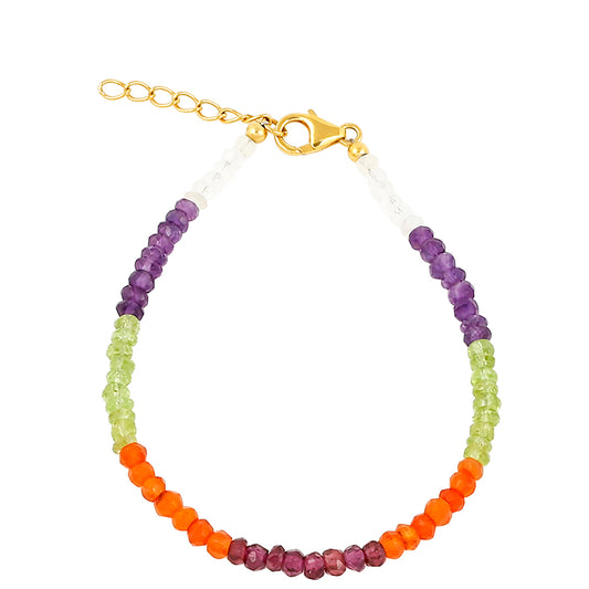 Brățară din Argint 925 Placat cu Aur ( 0.84 grame ) cu Pietre Prețioase Caleidoscop 18.87 Carate