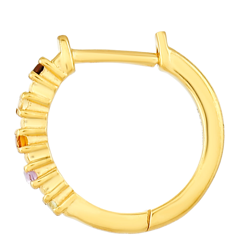 Cercei din Argint 925 Placat cu Aur ( 1.08 grame ) cu Ametist și Citrin Madeira 0.1 Carate