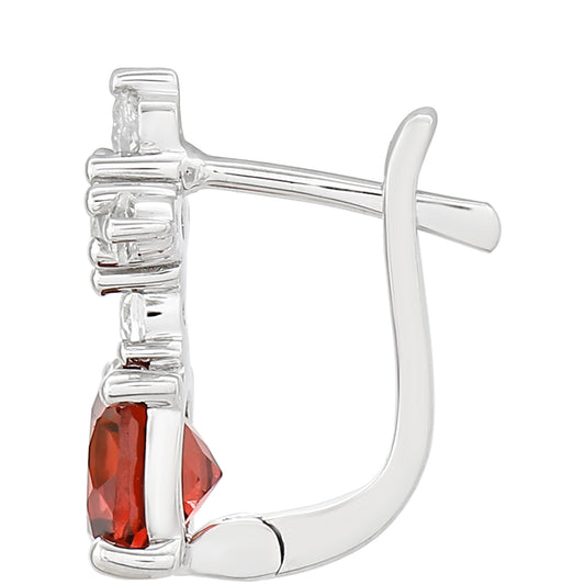 Cercei din Argint 925 ( 1.84 grame ) cu Granat și Topaz Alb 2.51 Carate