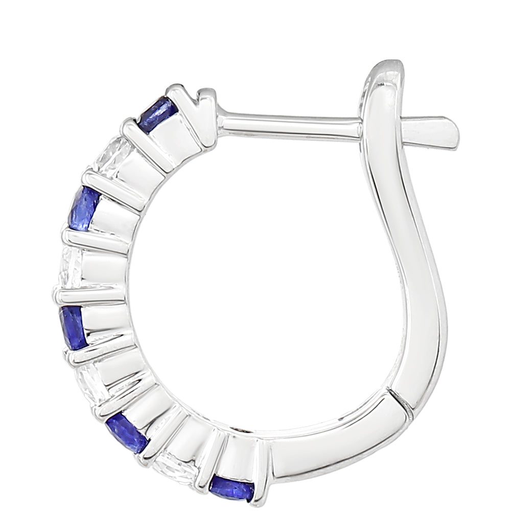 Cercei din Argint 925 ( 2.02 grame ) cu Safir Thailandez și Topaz Alb 0.87 Carate