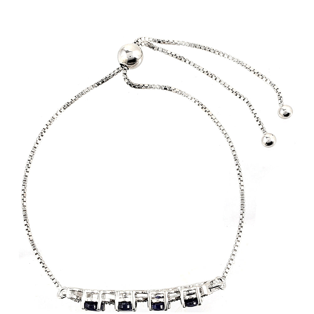 Brățară din Argint 925 ( 3.95 grame ) cu Safir Thailandez și Topaz Alb 2.75 Carate