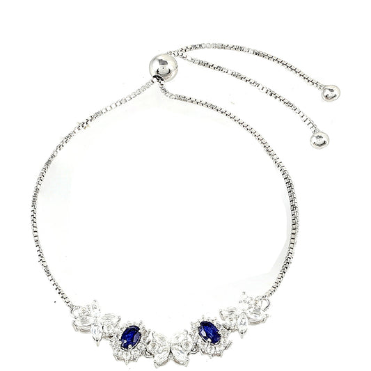 Brățară din Argint 925 ( 4.12 grame ) cu Safir Thailandez și Topaz Alb 2.34 Carate