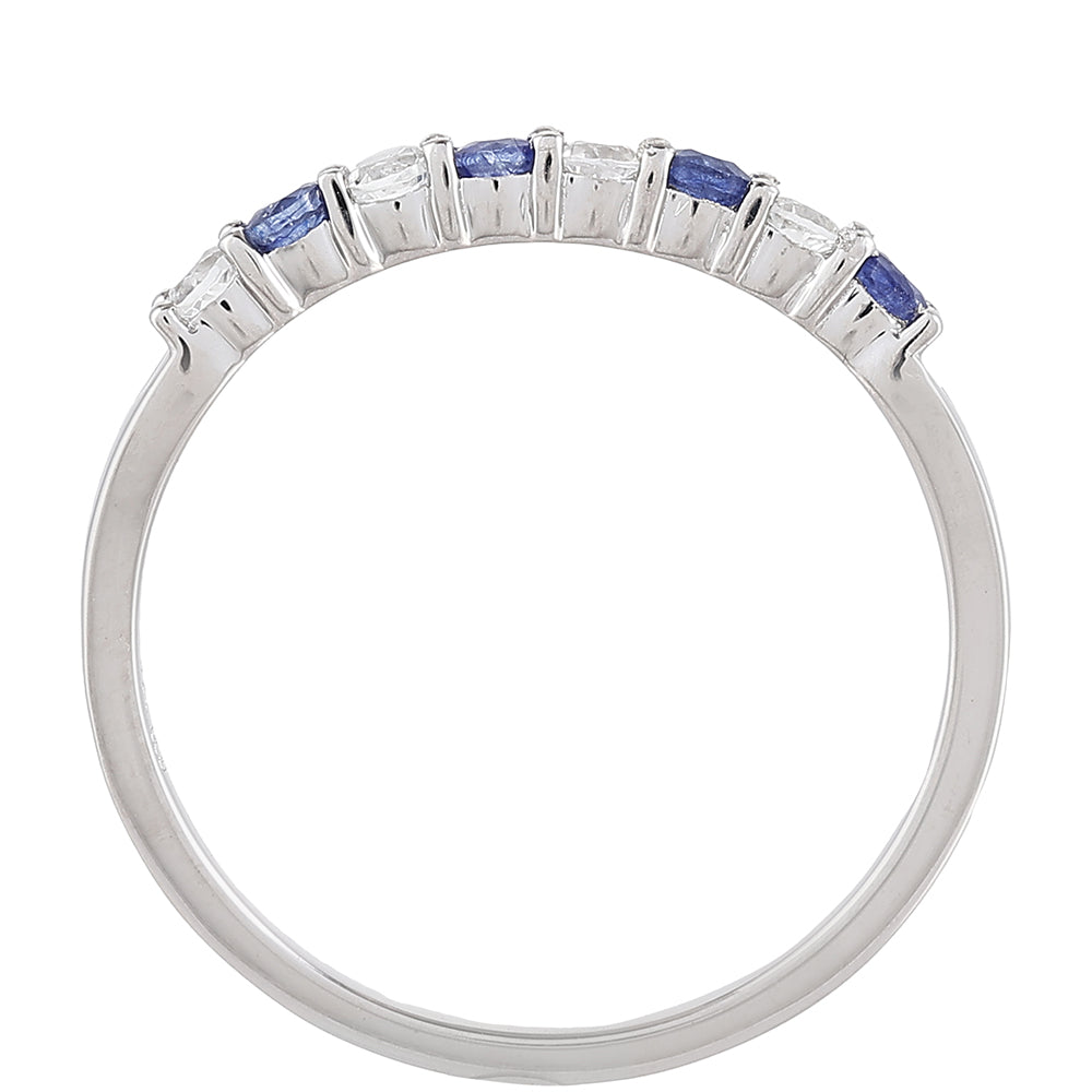 Inel din Argint 925 ( 1.27 grame ) cu Safir Thailandez și Topaz Alb 0.38 Carate