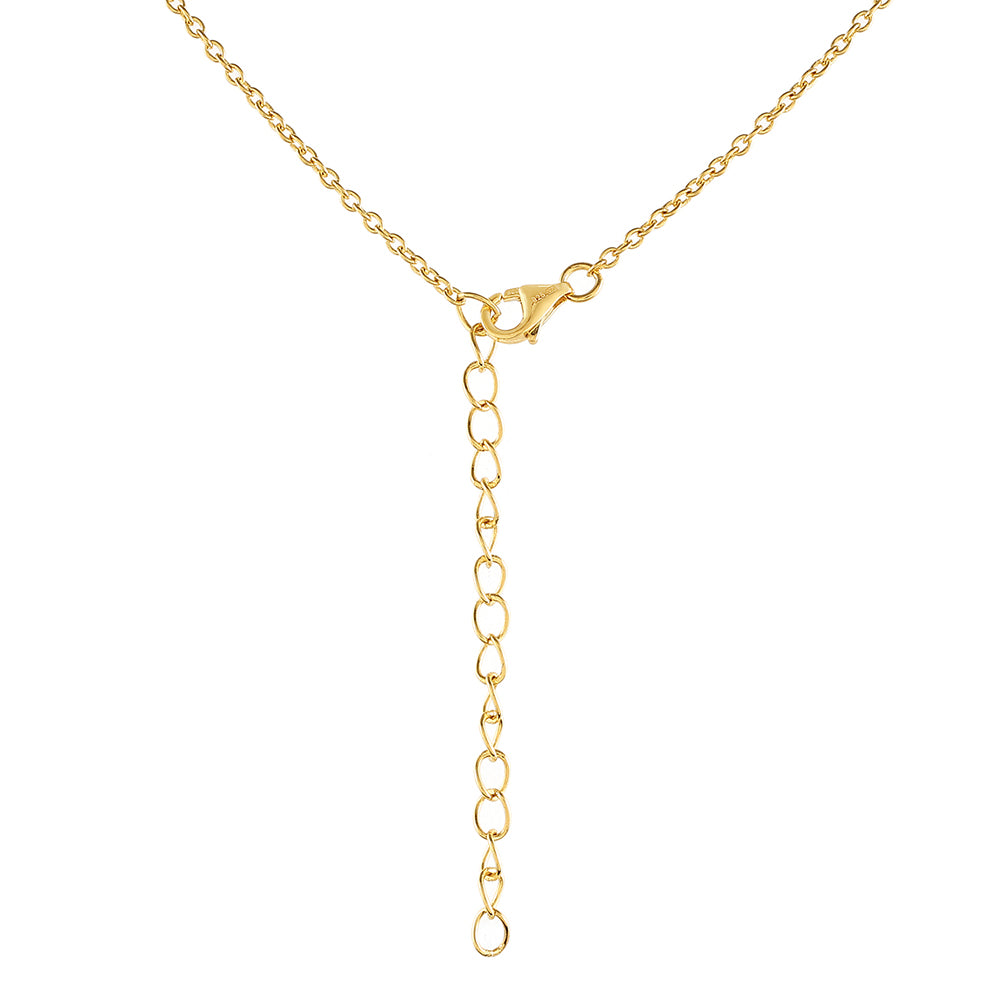 Colier din Argint 925 Placat cu Aur ( 5.22 grame ) cu Perlă de Cultură și Topaz Alb 12.83 Carate