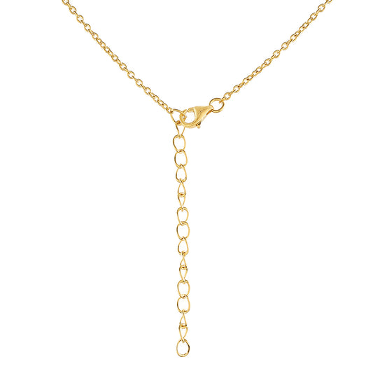 Colier din Argint 925 Placat cu Aur ( 5.22 grame ) cu Perlă de Cultură și Topaz Alb 12.83 Carate