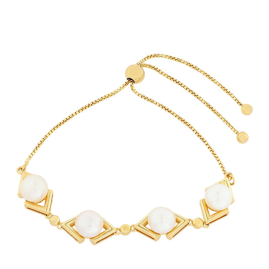 Brățară din Argint 925 Placat cu Aur ( 6.94 grame ) cu Perlă de Cultură 11.49 Carate