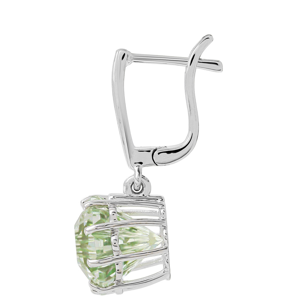 Cercei din Argint 925 ( 2.74 grame ) cu Ametist Verde 7.08 Carate